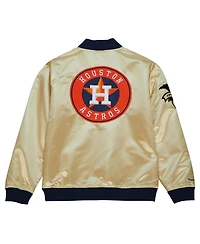 Men's Mitchell & Ness Gold Houston Astros Og 2.0 Lightweight Satin Full-Zip Jacket