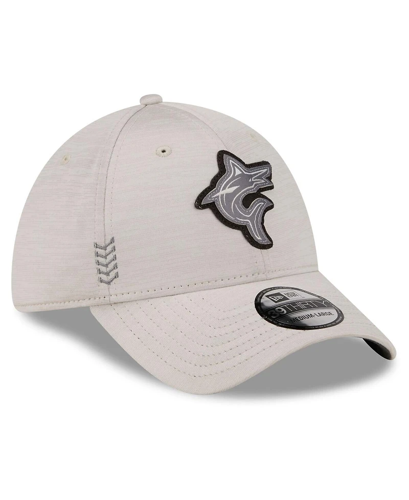 Men's New Era Cream Miami Marlins 2024 Clubhouse 39THIRTY Flex Fit Hat