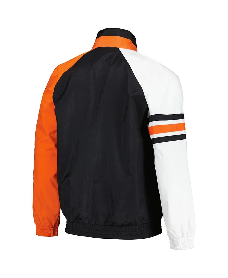Men's Starter Black, Orange San Francisco Giants Elite Raglan Half-Zip Jacket