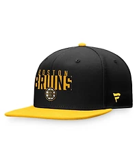 Men's Fanatics Black, Gold Boston Bruins Fundamental Colorblocked Snapback Hat