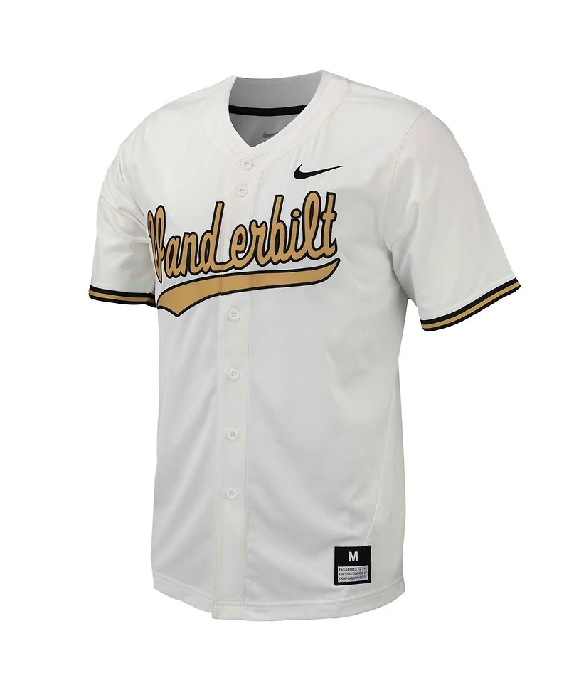 Men's Nike White Vanderbilt Commodores Replica Full-Button Baseball Jersey