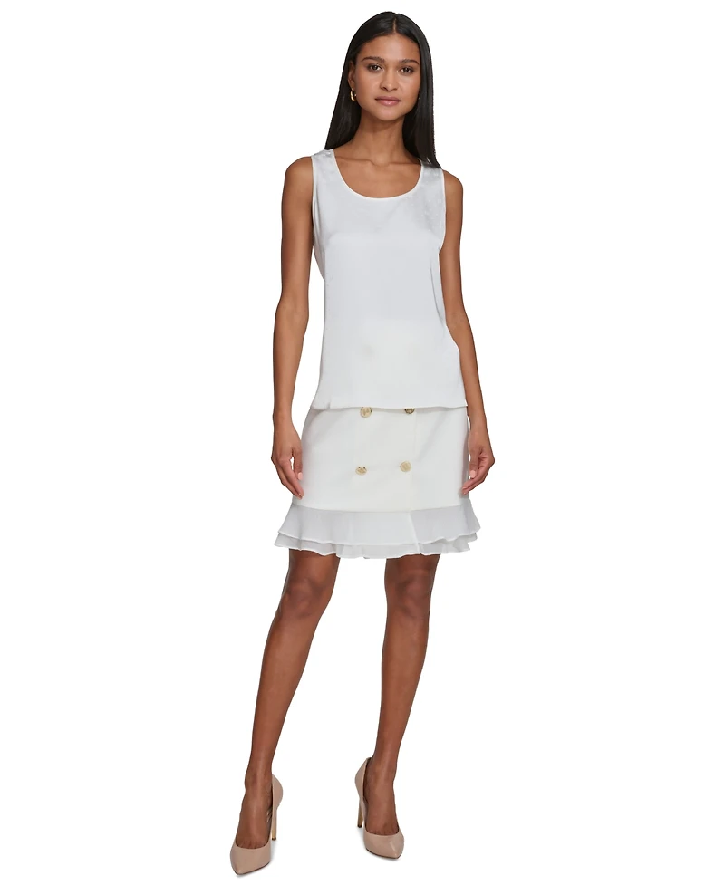 Karl Lagerfeld Paris Women's Jacquard Scoop-Neck Tank Top