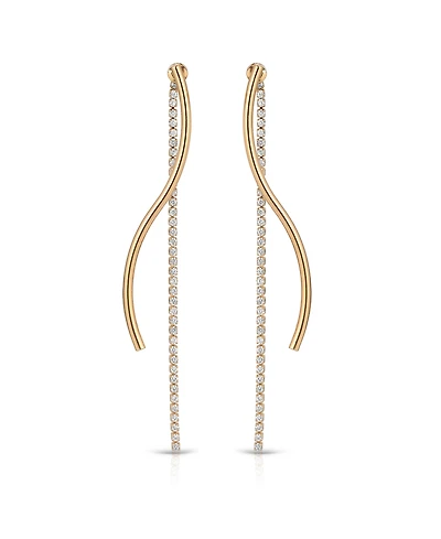 Ettika Spin Around 18k Gold Plated Linear Dangle Earrings