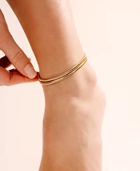 Ettika Slinky Snake Double Chain 18k Gold Plated Anklet