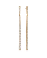 Ettika Straight Drop 18k Gold Plated Crystal Dangle Earrings