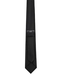 Calabrum Men's Slim Solid Black Tie
