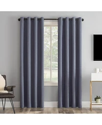 Tresello Tonal Texture Draft Shield Fleece Insulated 100% Blackout Grommet Curtain Panel