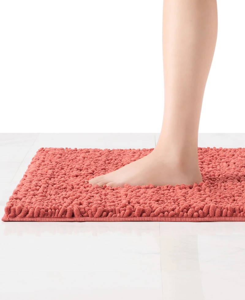 Laura Ashley Astor Chenille Bath Mat, 17" x 24"