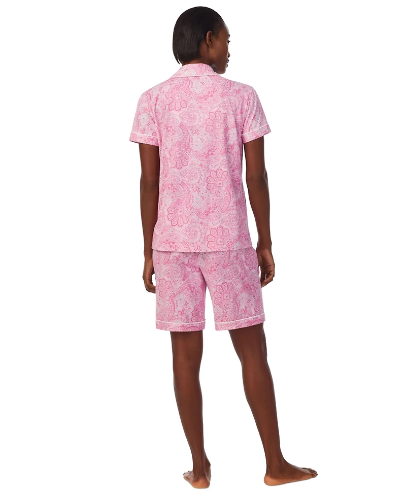 Lauren Ralph Lauren Women's 2-Pc. Notched-Collar Bermuda Pajamas Set