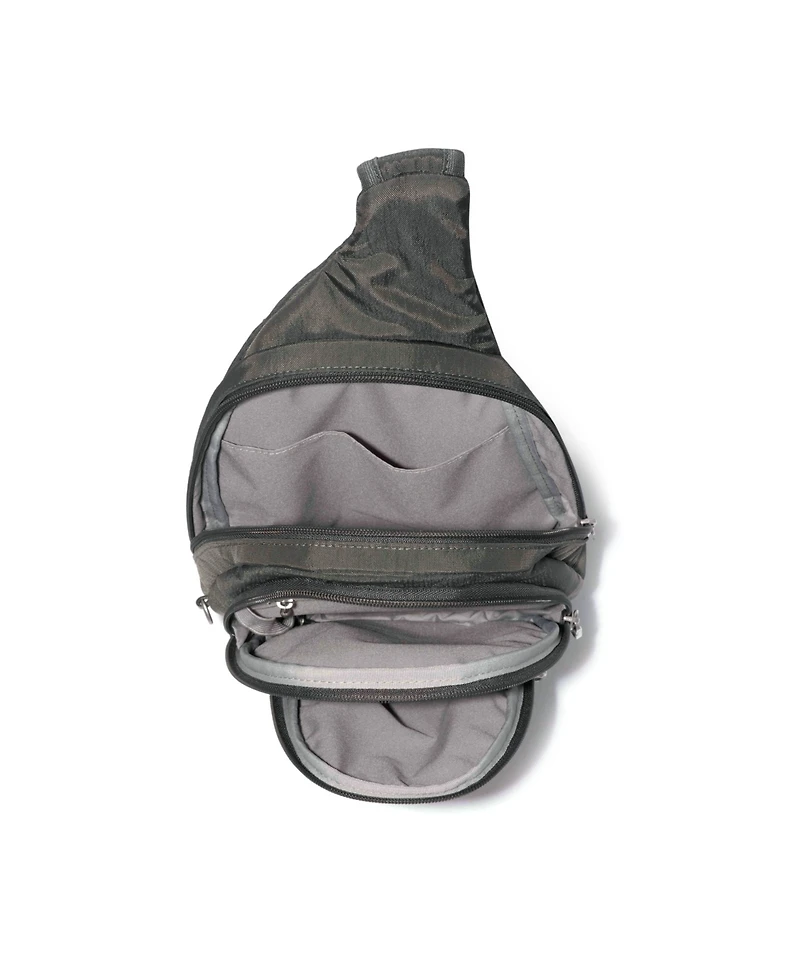 Baggallini Securtex Anti-Theft Multi Zip Sling Bag