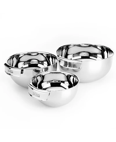 All-Clad Stainless Steel 3 Piece Mixing Bowl Set