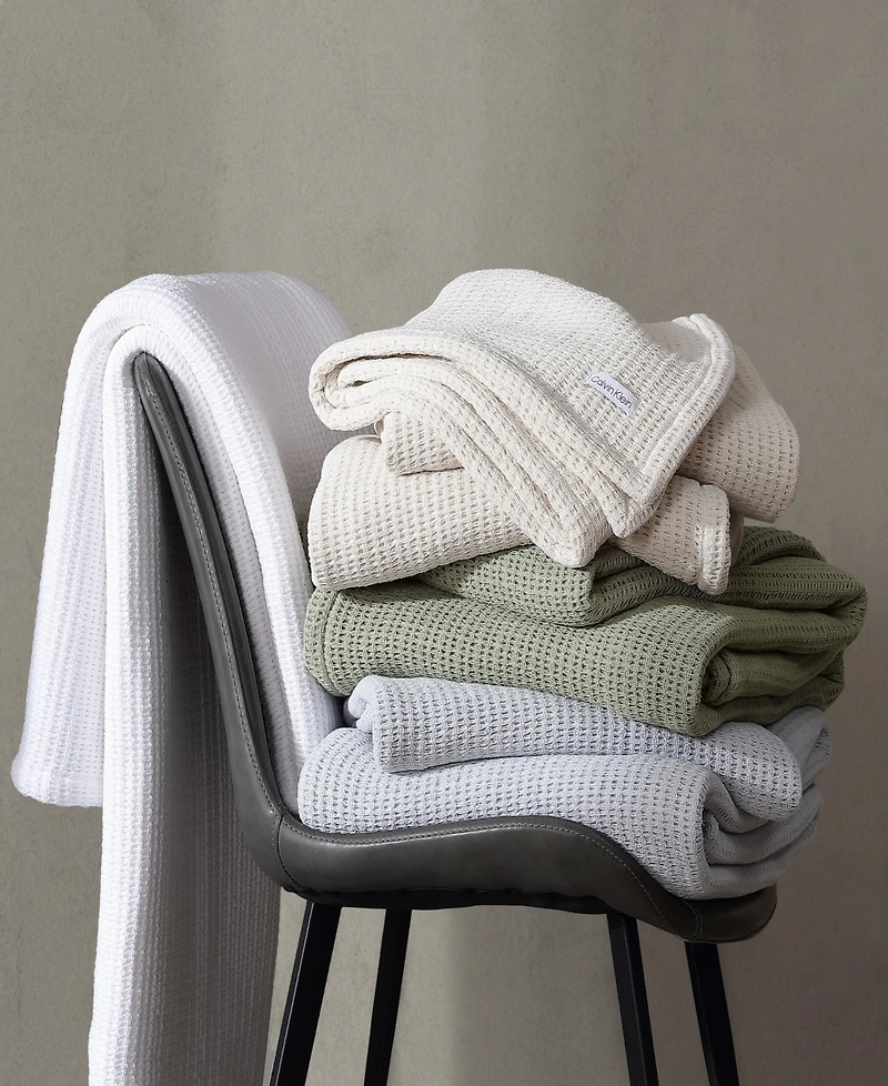 Calvin Klein Honeycomb Cotton Blanket, King