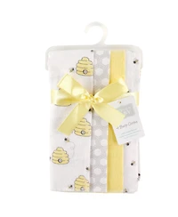 Hudson Baby Boys or Girls, Infant Cotton Flannel Burp Cloths 4pk, Bee, One