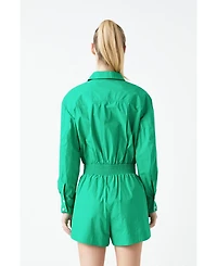 Grey Lab Women's Oversized Shirt Romper