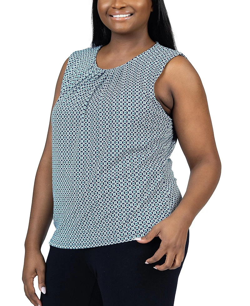 24seven Comfort Apparel Plus Size Crew Neckline Sleeveless Top