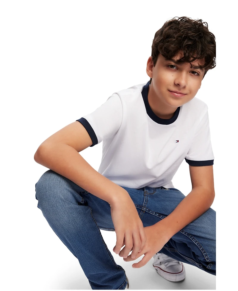 Tommy Hilfiger Toddler and Little Boys Contrast Trim Embroidered Logo Ken Tee