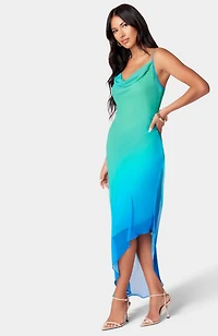 bebe Women's Asymmetrical Ombre Dress
