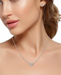 Giani Bernini 2-Pc. Set Cubic Zirconia Double Heart Pendant Necklace & Matching Stud Earrings in 18k Gold-Plated Sterling Silver, Created for Macy's