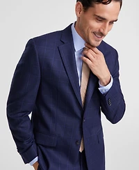 Michael Kors Men's Classic-Fit Wool-Blend Stretch Plaid Suit Separate Jacket