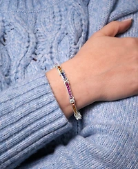 Multicolor Lab Grown Sapphire (6 ct. t.w.) Bracelet in Sterling Silver
