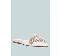 Astre Pearl Embellished Shimmer Mules