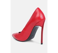 urchin croc high stiletto heel pumps