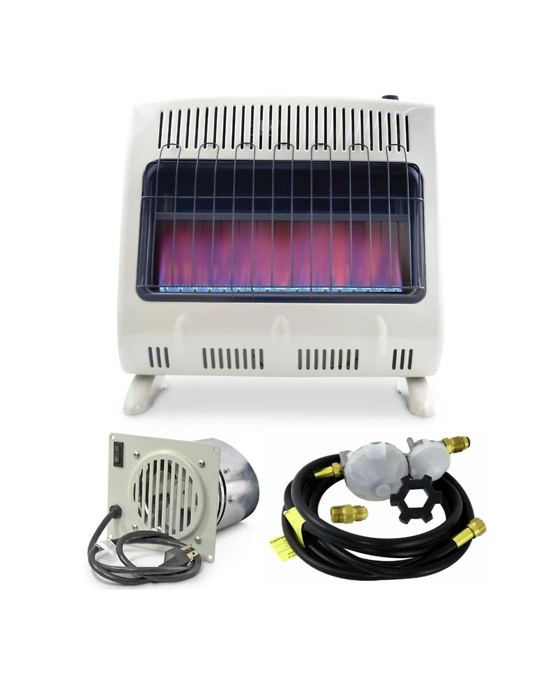 Mr. Heater 30,000 Btu Unvented Propane Heater with Built In Blower and 12ft Hose