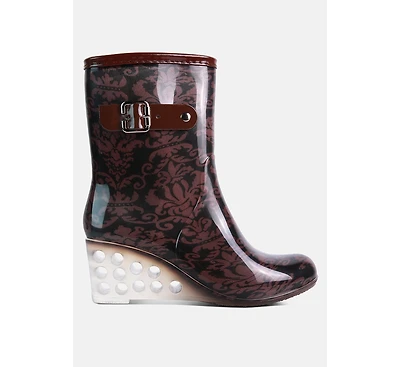 drench clear wedge rainboots
