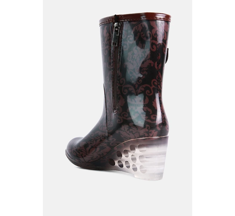 drench clear wedge rainboots