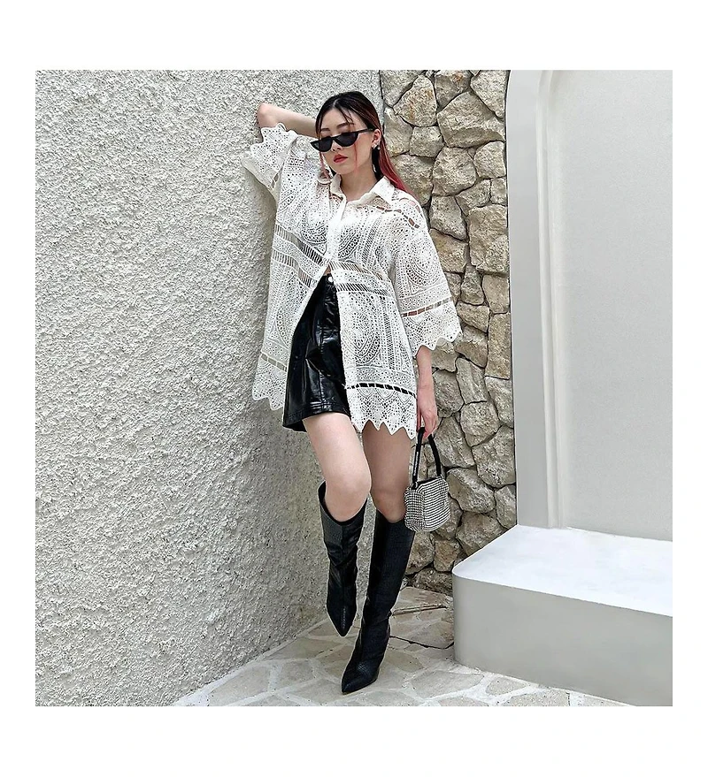 fewocious croc high heel calf boots