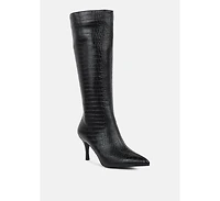 Uptown Pointed Mid Heel Calf Boots