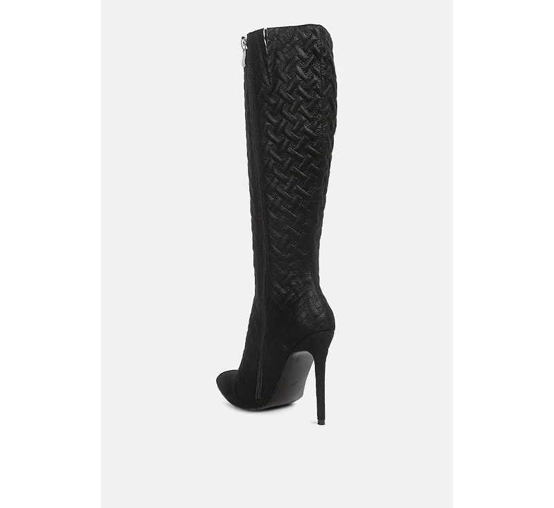 Tinkles Embossed High Heeled Calf Boots