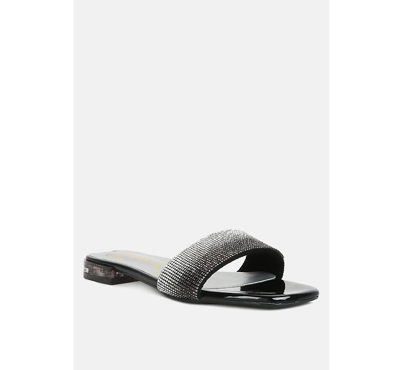 top flirt rhinestone slip on sandals