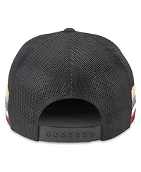 Men's American Needle Black Vegas Golden Knights HotFoot Stripes Trucker Adjustable Hat
