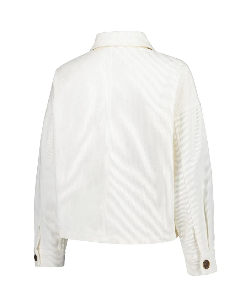 Women's Hype and Vice White Alabama Crimson Tide Corduroy Button-Up Jacket