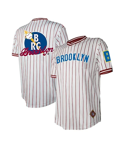 Men's Stitches White Distressed Brooklyn Royal Giants V-Neck Jersey