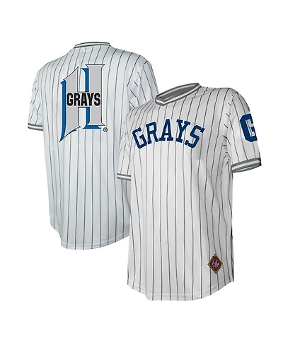 Men's Stitches White Distressed Homestead Grays V-Neck Jersey
