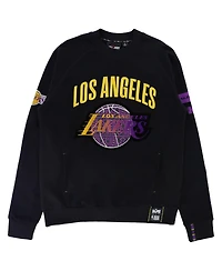 Men's and Women's Nba x Two Hype Black Los Angeles Lakers Culture & Hoops Heavyweight Pullover Sweatshirt