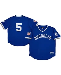 Men's Rings & Crwns #5 Royal Distressed Brooklyn Royal Giants Mesh Replica V-Neck Jersey