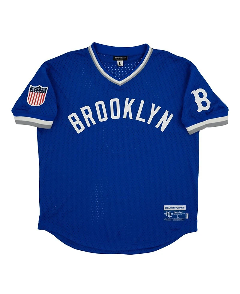 Men's Rings & Crwns #5 Royal Distressed Brooklyn Royal Giants Mesh Replica V-Neck Jersey