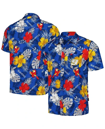 Men's Margaritaville Royal Chase Elliott Island Life Floral Party Full-Button Shirt