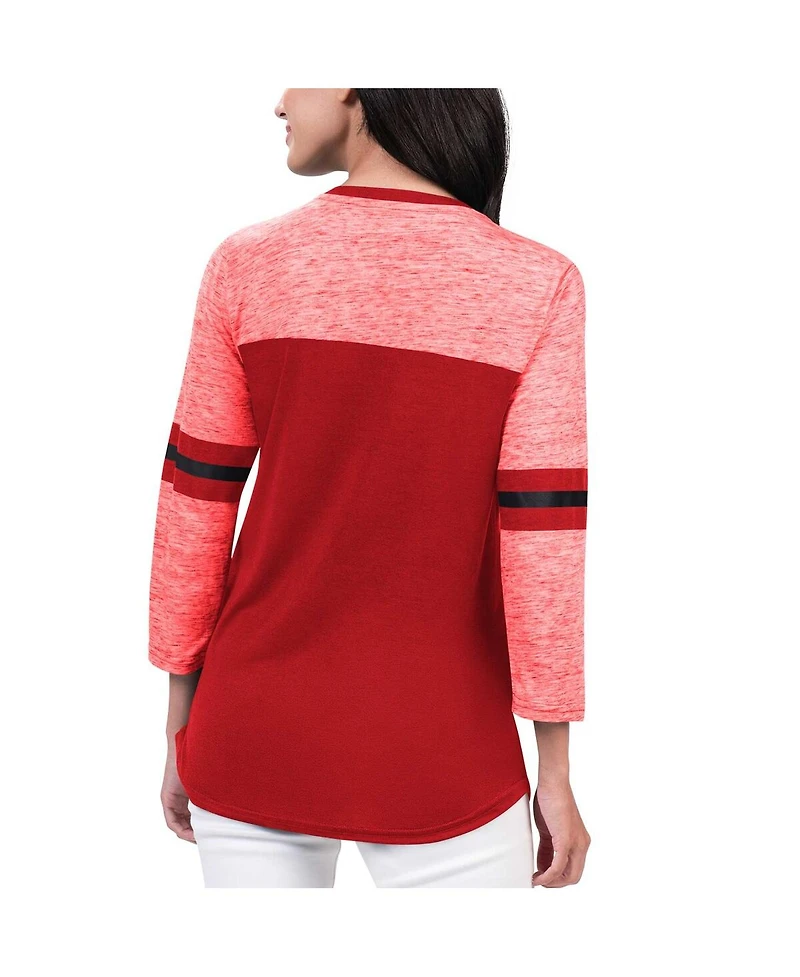 Women's G-iii 4Her by Carl Banks Red New Jersey Devils Play The Game 3/4-Sleeve T-shirt