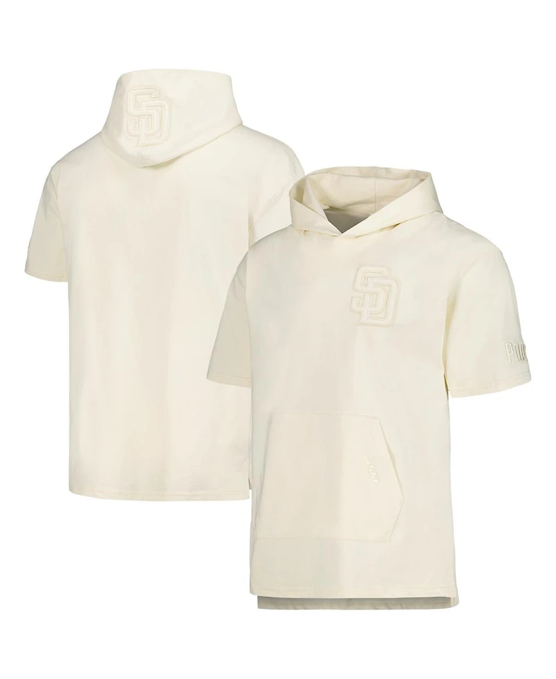 Men's Pro Standard Cream San Diego Padres Neutral Short Sleeve Pullover Hoodie