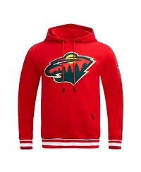 Men's Pro Standard Red Minnesota Wild Retro Classic Fleece Pullover Hoodie