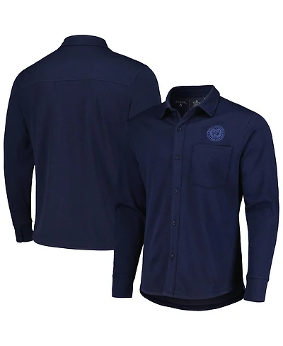 Men's Antigua Navy Philadelphia Union Streamer Diamond Button-Up Shacket