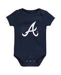 Baby Boys and Girls Outerstuff Atlanta Braves Fan Pennant 3-Pack Bodysuit Set