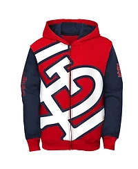 Big Boys Outerstuff Red, Navy St. Louis Cardinals Postcard Full-Zip Hoodie Jacket