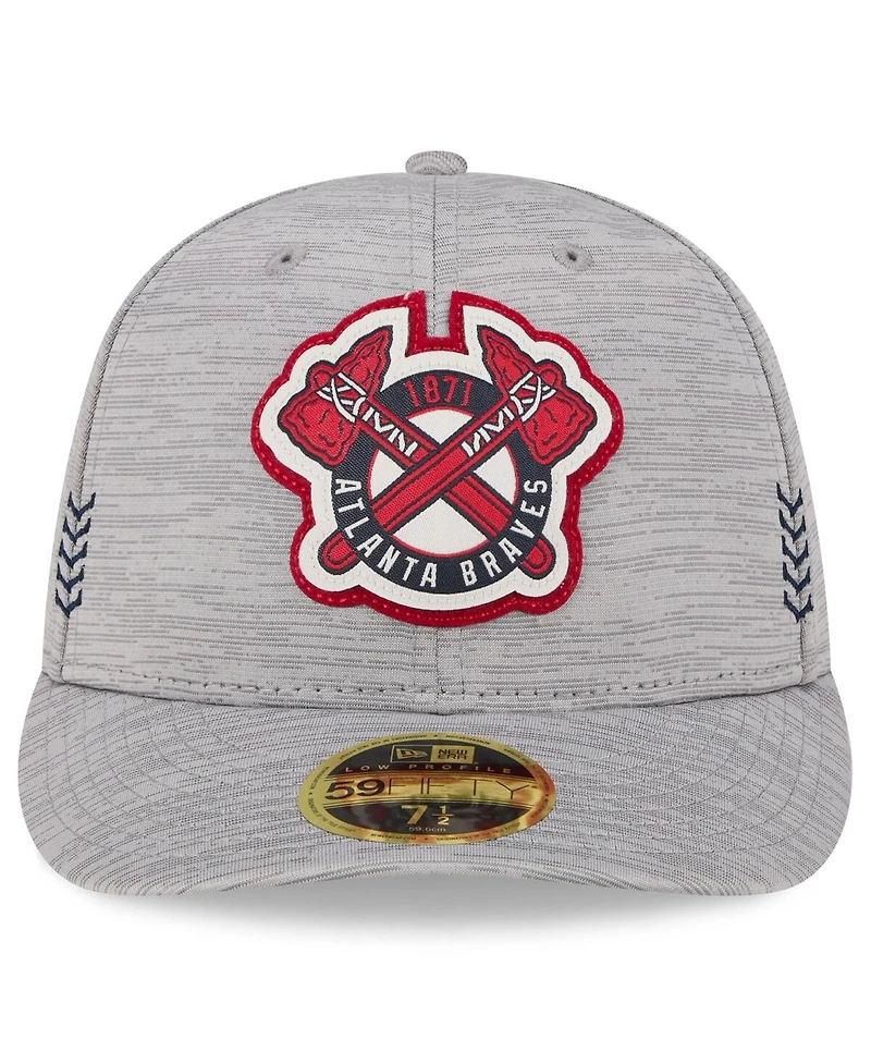 Men's New Era Gray Atlanta Braves 2024 Clubhouse Low Profile 59FIFTY Fitted Hat