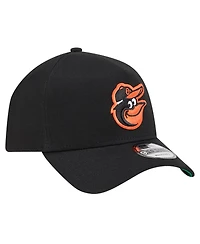 Men's New Era Black Baltimore Orioles Team Color A-Frame 9FORTY Adjustable Hat