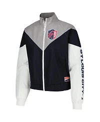 Women's 5th & Ocean by New Era Navy St. Louis City Sc Cropped Full-Zip Windbreaker Jacket